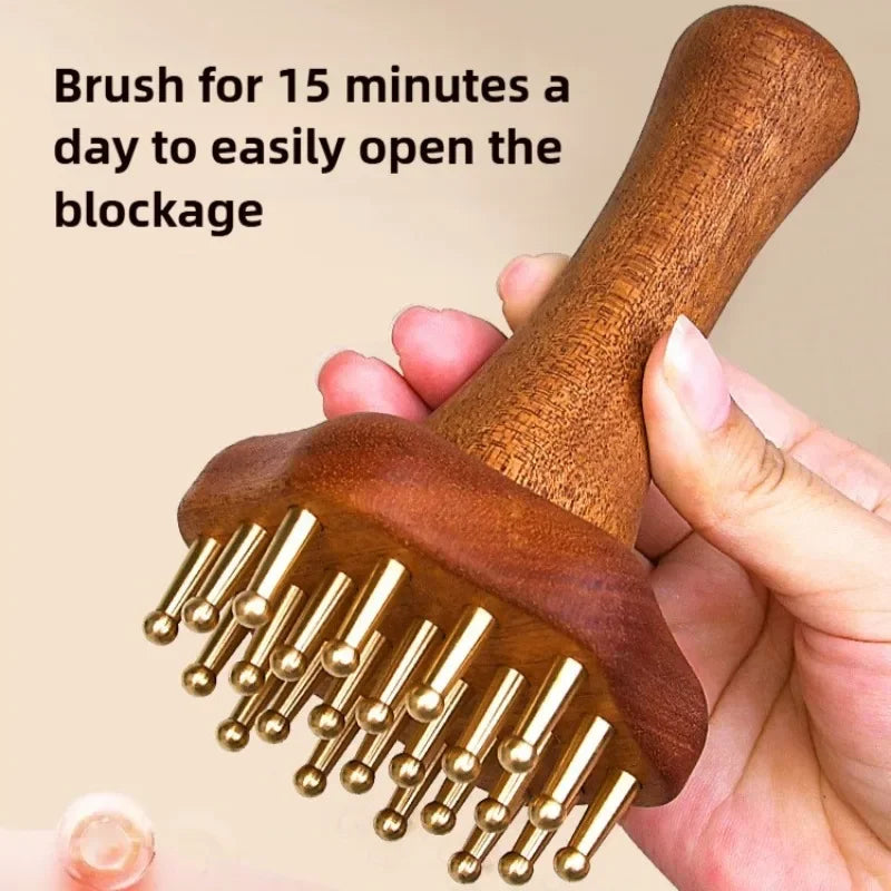 Portable Brass Gua Sha Massage Tool Head Neck Leg Body Meridian Massager Lymphatic Muscle Relief Pain Deep Tissue Massage