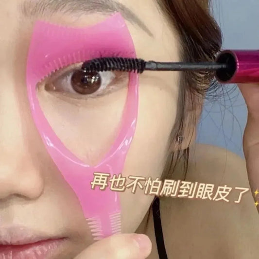 Eyelash Tools 3 In 1 Makeup Mascara Shield Guard Curler Applicator Comb Guide Card Makeup Tool Beauty Cosmetic Tool 3 Colors