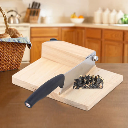Biltong Cutter Biltong & Jerky Slicer + Oak Cutting Board Household Wooden Seat Guillotine