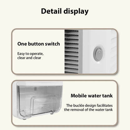 Air Dehumidifier 72W Home Dehumidifier portable dehumidifier Tank capacity 2000ML Air Dryer For Home Bedroom Office Kitchen Drye