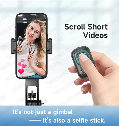 Tripod for Mobile Phone 360°Auto-Rotation Shooting C17 Quadrapod Selfie Stick Phone Stand AI Face Following, with Remote Control
