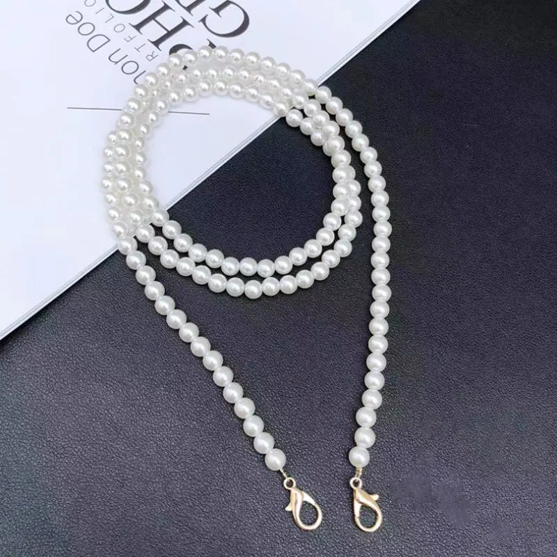 Long Mobile Phone Lanyard Pearl Crossbody Necklace Chain Strap Hand-beaded Universal Buckle Clip for iphone Samsung Phone Case