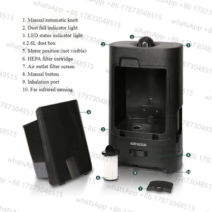 Hair salon special hair suction device, barber shop trash can hair suction tool, infrared induction automatic suction device