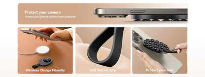 Joyroom Upgraded Magnetic Suction Cup Phone Mount Mirror Shower Silicone Suction Phone Case Grip Stand Holder For iPhone Android
