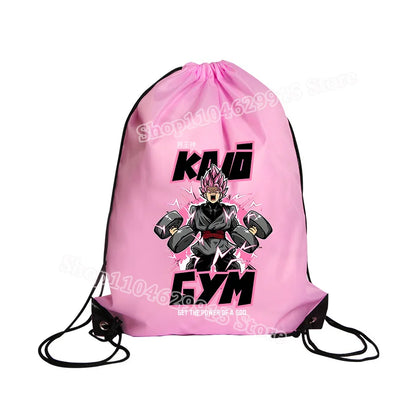 Dragon Ball Drawstring Bag Boys Goku Anime Figure String Pocket Swimming Pool Clothes Shoes Storage Waterproof Backpack Gifts