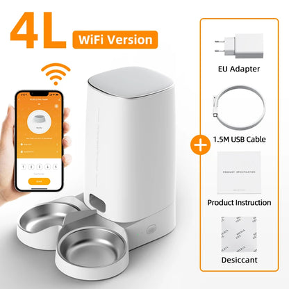 ROJECO WiFi Smart Pet Feeder — Automatic Cat & Dog Food Dispenser with App Control