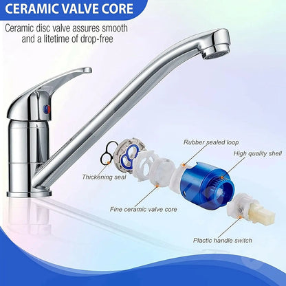 BRIEFNESS Single lever Sink Mixer tap Mixer tap 360° swivel Hot and cold water mixer Kitchen sink mixer tap Single basin tap