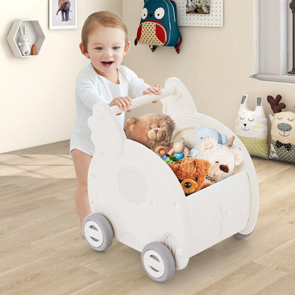 DORTALA Baby Walker Push Cart Toy 4-Wheel Toddler Toy Cart Baby Push Walker