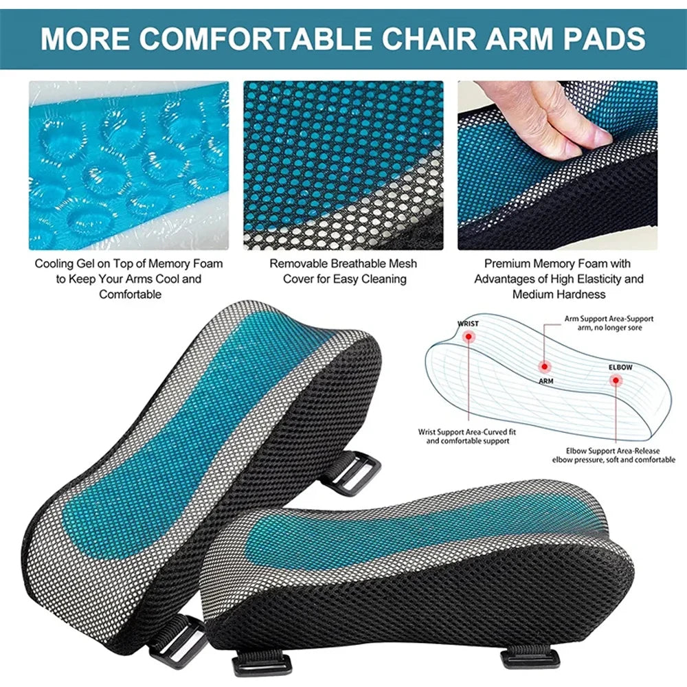 Office Chair Armrest Pad Elbow Pillow Comfortable Support Cushion Memory Foam Inner Core Sofa Cushion For Home Office Game Chair