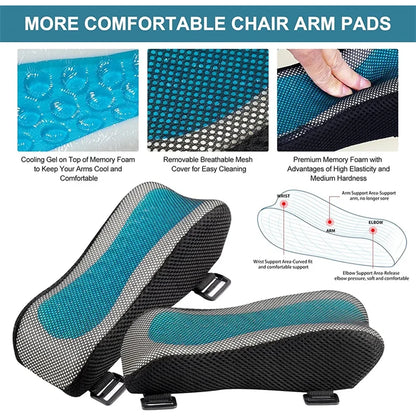 Office Chair Armrest Pad Elbow Pillow Comfortable Support Cushion Memory Foam Inner Core Sofa Cushion For Home Office Game Chair