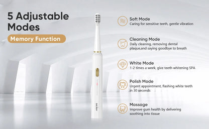 SEJOY Electric Toothbrush with 12 Brush Heads, Sonic Electric Tooth brush with 25500 VPM Deep Clean 5 Modes, Rechargeable
