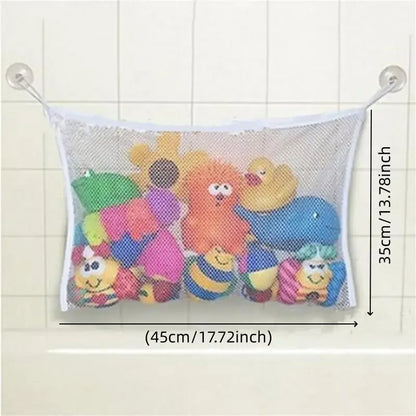 Baby Shower Toy Cute Duck Frog Net Toy Storage Bag Strong Suction Cup Baby Shower Game Bag Bathroom Organizer Water Toy
