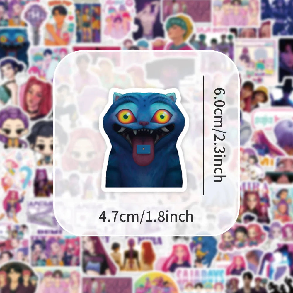 74pcs Kpop Demon Hunters Stickers Saja Boys Laptop Stickers for Guitar Bicycle Luggage Car Stationery Party Favors Gift