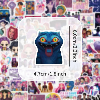 74pcs Kpop Demon Hunters Stickers Saja Boys Laptop Stickers for Guitar Bicycle Luggage Car Stationery Party Favors Gift