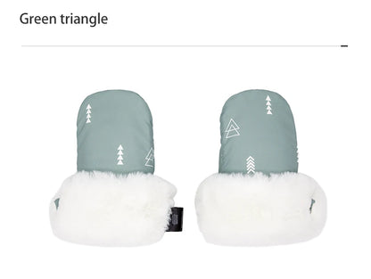 Stroller Gloves 1 Pair Winter Windproof Warm Cute Bear Brown Style Universal Prams Gloves Waterproof Baby Stroller Accessories