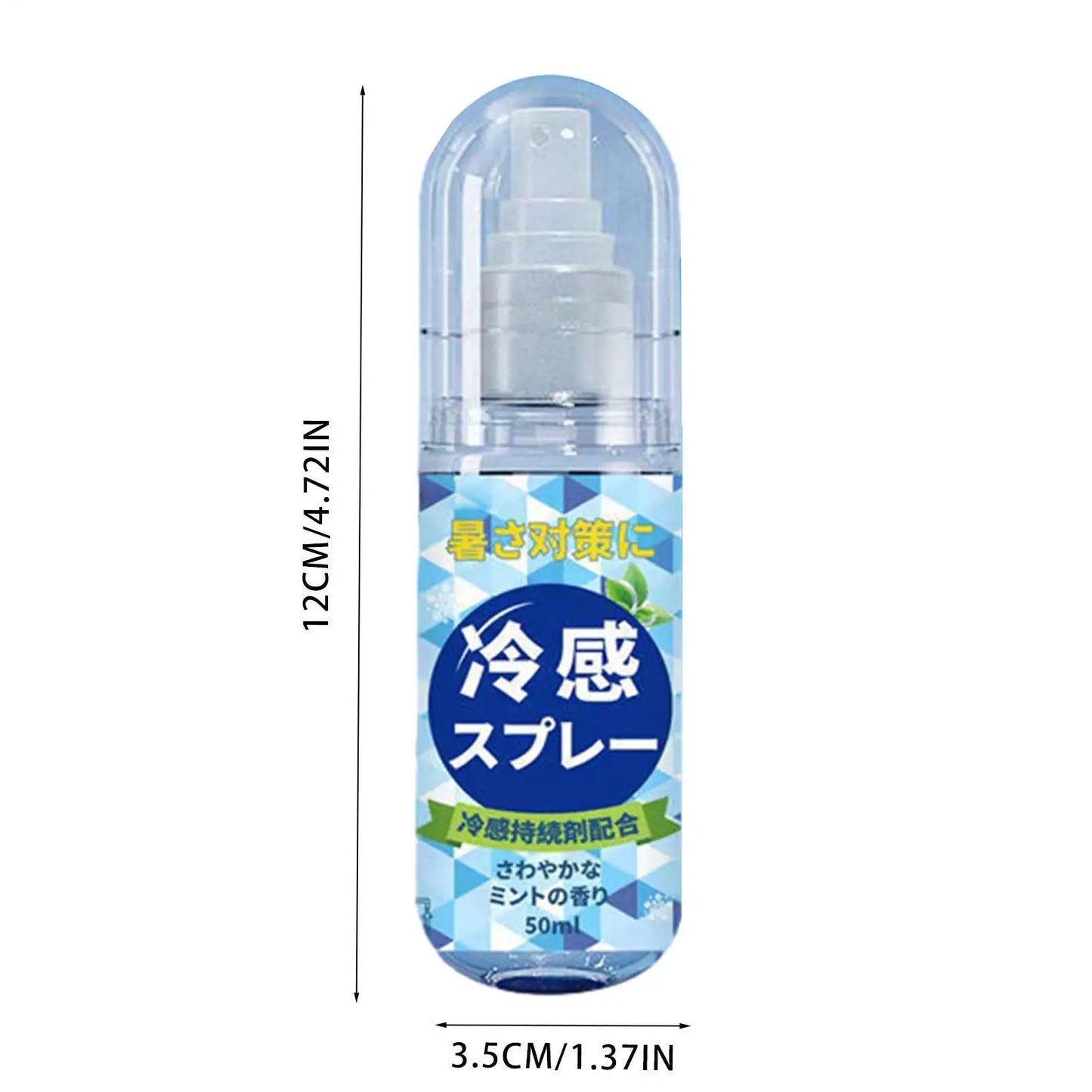 50ml Summer Cooling Spray Portable Ice Feeling Clothing Training Relief Long-lasting Hydrating Cool Spray For Face& Body Bottle