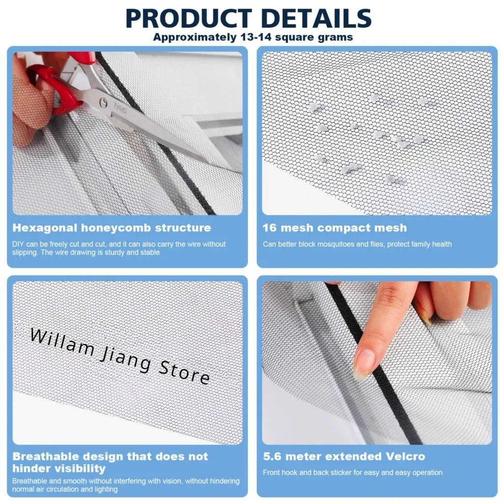 DIY Mosquito Net Self-adhesive Indoor Anti-insect Fly Screen Curtains Window Net Protections Mesh Home Textile Bed Garden