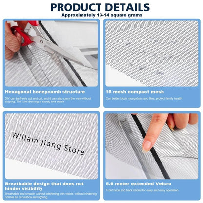 DIY Mosquito Net Self-adhesive Indoor Anti-insect Fly Screen Curtains Window Net Protections Mesh Home Textile Bed Garden