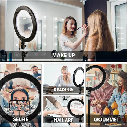 12 inch LED Ring light Photography Lighting Phone Ringlight With Tripod Stand USB Round Fill Lamp for Youtube TikTok Video Live