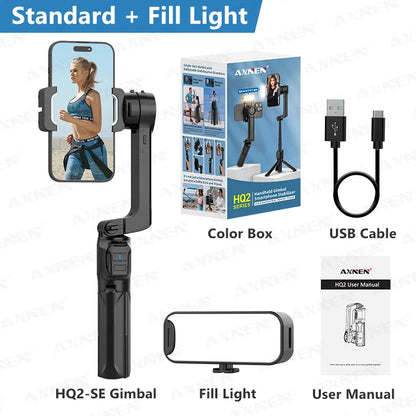 AXNEN HQ2-SE Smartphone Gimbal Stabilizer Handheld Mobile Shooting Stabilizer for Gopro Action Cameras Android iPhone Video Vlog