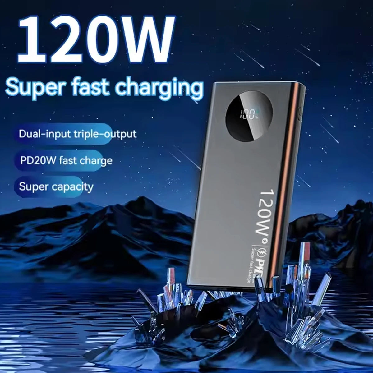 Power Bank Pack Fast Charger 20000mAh 2 USB External Battery For Mobile Phone