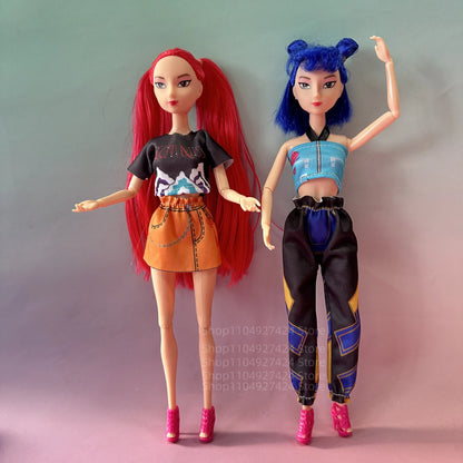 2025 NEW Kpop Demon Hunters Action Figure Vinyl Doll Toy Kawaii Huntrix Anime Figures Rumi Mira Zoey For Children Christmas Gift