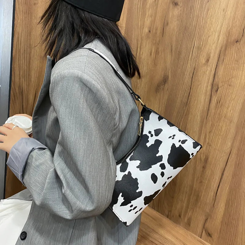 Fashion Zebra Print Women Luxury Handbag PU Leather Simple Underarm Shoulder Bags Female Daily Design Clutch Totes Purse Pouch