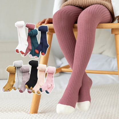 Girls Cotton Tights - Warm Winter Pantyhose for Kids Ages 1-8 Years | Premium Baby Stockings