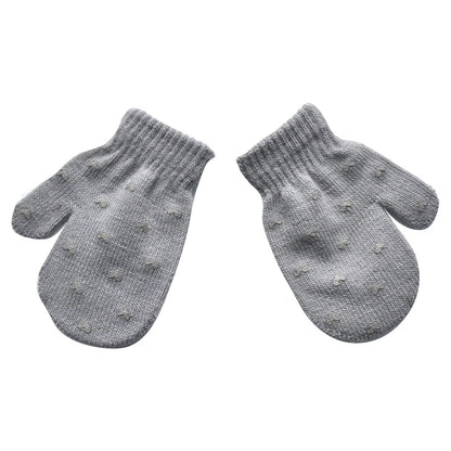 New 1-4Y Kids Gloves Winter Baby Plush Coral Gloves Toddler Full Fingers Cute Mittens Warm Windproof Glove For Boys Girls