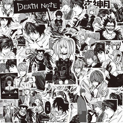 10/30/65PCS Anime Death Note Stickers Black White Decals Decoration DIY Scrapbook Luggage Laptop Bike Suitcase Car Graffiti Toys