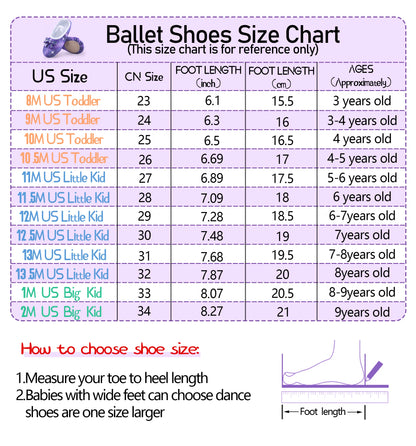 Ballet Shoes Split-Sole Glitter Flats Dance Shoes for Girls Toddler/Kid
