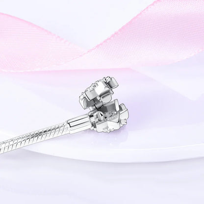 925 Sterling Silver Charm Bracelet - Leaf, Clover, Butterfly & Heart Design | 17-20cm Adjustable