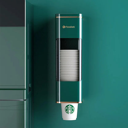 Disposable Cup Holder Cup Extractor Wall Mounted Non Perforated Dust-Proof Moisture-Proof Storage Rack
