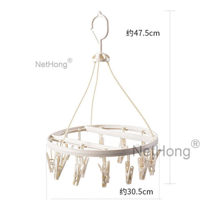 20 Pegs Thickened Laundry Clip Underwear Socks Hanger Airer Cloth Dryer Rack UK