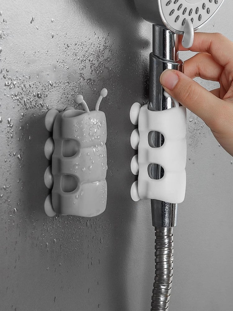Saugnapfhalterung, Silikon-Duschkopfhalter, wiederverwendbar, abnehmbar, Wandregal mit fester Basis für Badezimmeraccessoires
