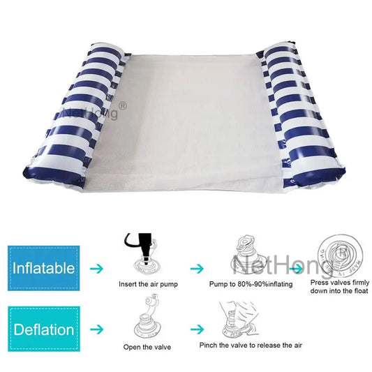 New Water Hammock Recliner Inflatable Floating Swimming Mattress Sea Swim Ring Swimming Pool Party Toy Recliner Swimming