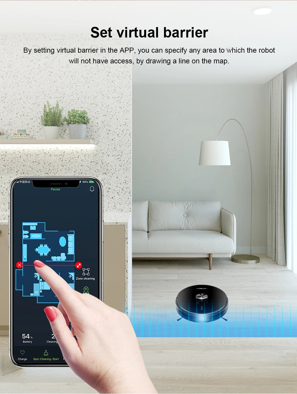 Liectroux / LILIN X6 LDS Saugroboter, Laser-Lidar-Navigation, Nass- und Trockenwischen, 6500 Pa Saugkraft, Mehrbodenkarte, Teppichverstärkung