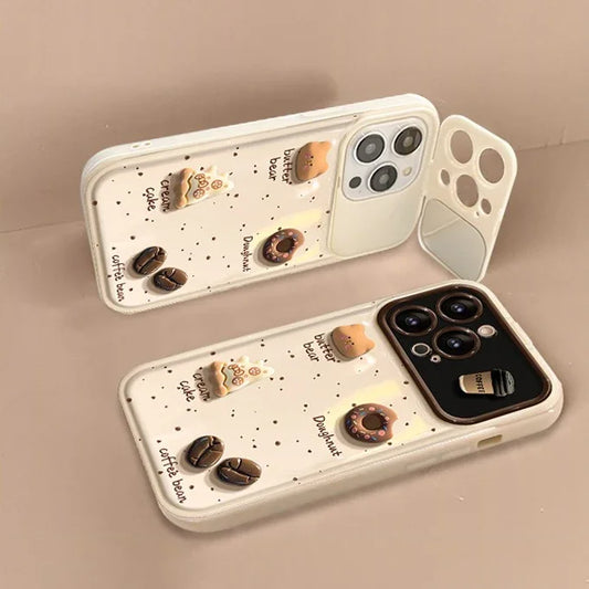 Wrist Chain Lanyard Phone Case for iPhone 16 17 15 14 13 12 11 Pro Max Plus 3D Cartoon Bear Sweet Soft Silicone Shockproof Cover