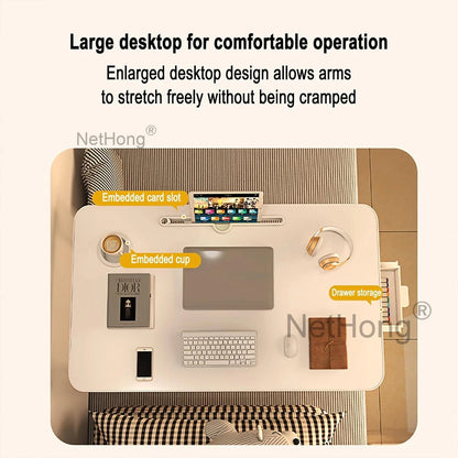 Folding Laptop Desk for Bed Tray Table Desk Bed Sofa Laptop Portable Lap Desk With tablet slot and cup holder Table support