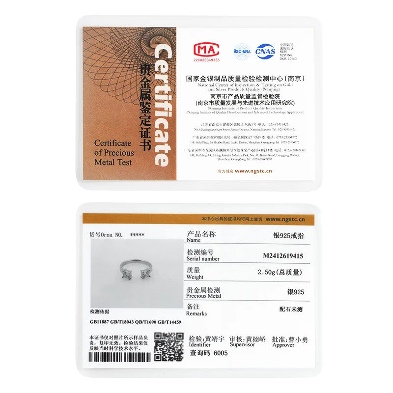 Smyoue 1CTTW 4.5mm Princess Cut Certified Moissanite Rings for Women Adjustable 100% 925 Sterling Silver Wedding Party Band Gift