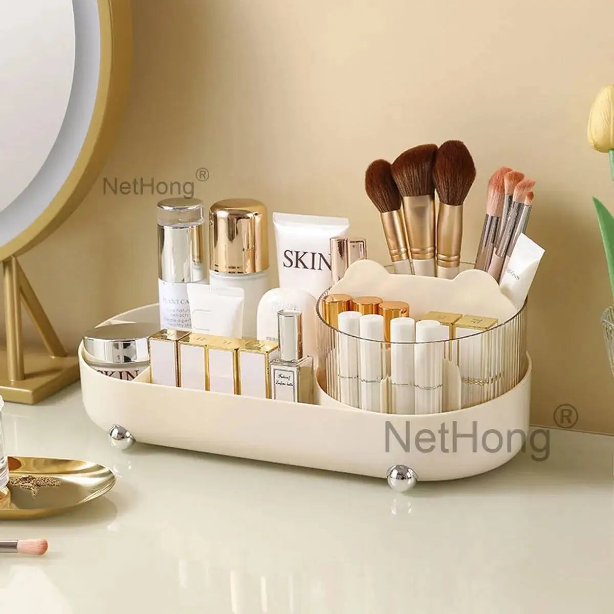 360° Rotating Pen Holder Desk Tidy Organizer Pencil Pot Makeup Brush Storage Box