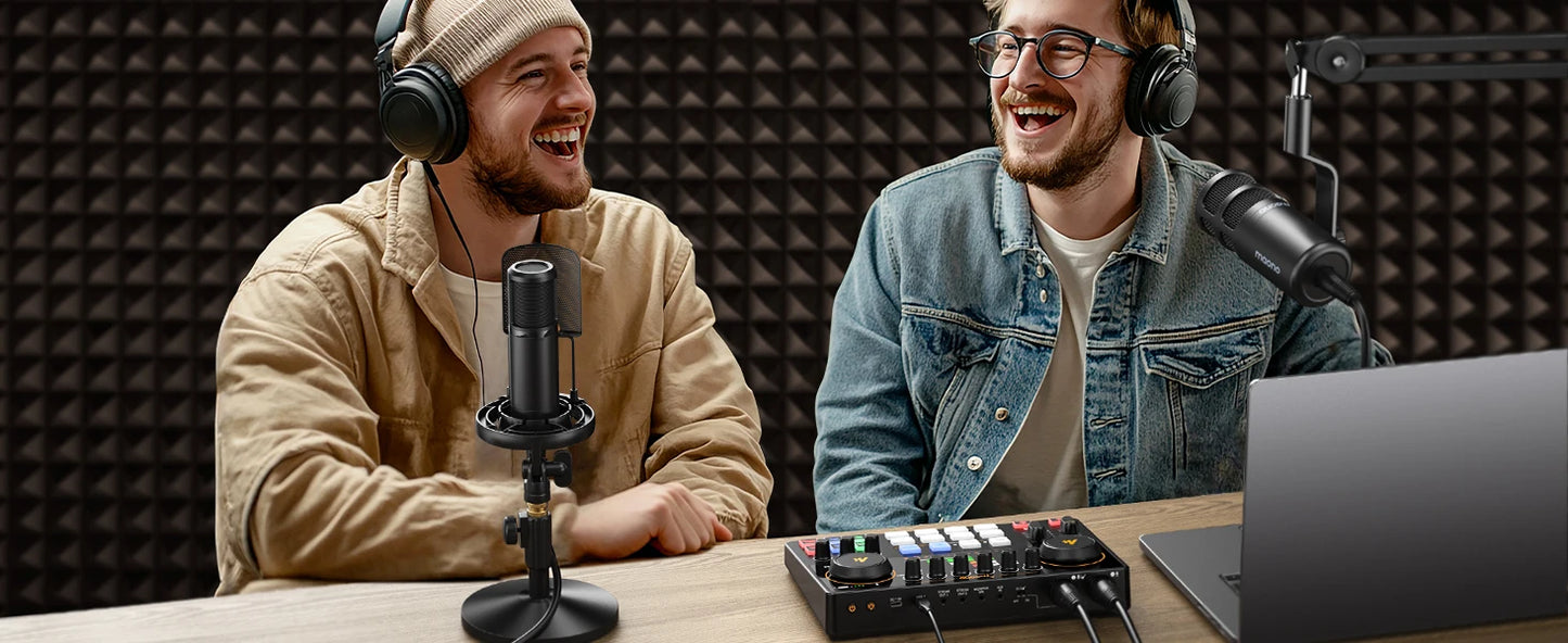 MaonoCaster E2 Gen2 Audio Interface Mixer with Dual XLR Input for Dual Podcast Live Streaming Gaming Audio Interfaces Sound Card