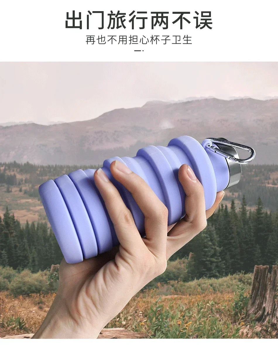 New Portable Silicone Water Bottle Retractable Folding Coffee Bottle Cups E Outdoor Travel Tools Collapsible Sport Bottles