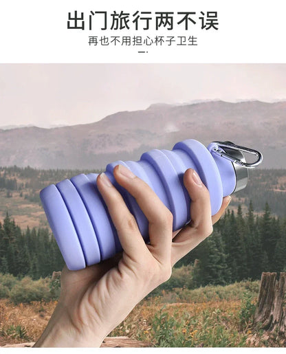 New Portable Silicone Water Bottle Retractable Folding Coffee Bottle Cups E Outdoor Travel Tools Collapsible Sport Bottles