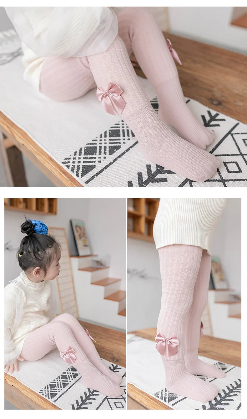 Winter Velvet Warm Tights For Girls Winter Cute Bowknot Cotton Children Pantyhose Newborn Toddler Baby Girls Tights 0 To 10 Yrs