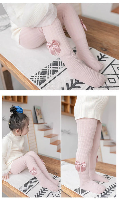 Winter Velvet Warm Tights For Girls Winter Cute Bowknot Cotton Children Pantyhose Newborn Toddler Baby Girls Tights 0 To 10 Yrs