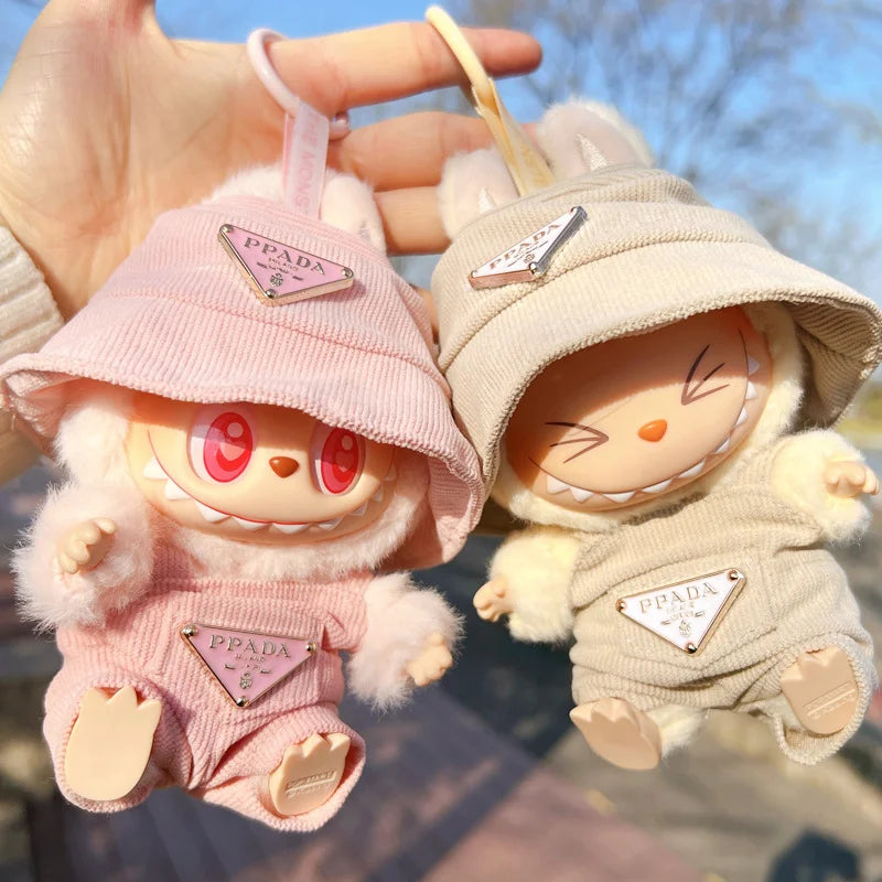 NO Doll,  For Labubu Doll Clothing Set Hat 17cm Clothes Shoes Doll DIY Accessories Training Sitting Party Games Toys Gifts