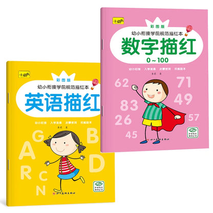 32 Pages Alphabet Tracing Workbook Educational Books Number Children Calligraphy Handwriting Copybook for Kids