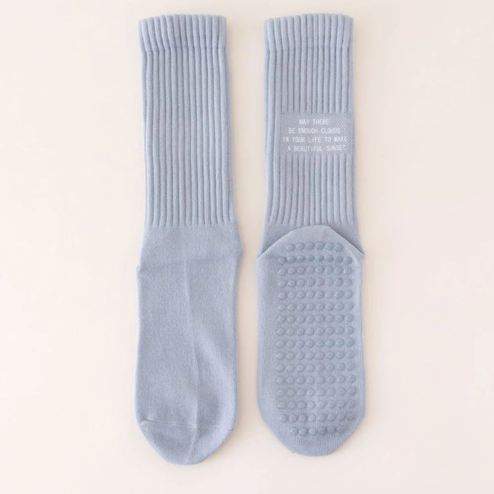 Yoga Socks Indoor Cotton Mid-tube Bottom Professional Non-slip Silicone Fitness Socks gym Floor Socks Dance Pilates Sports Socks