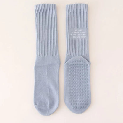 Yoga Socks Indoor Cotton Mid-tube Bottom Professional Non-slip Silicone Fitness Socks gym Floor Socks Dance Pilates Sports Socks